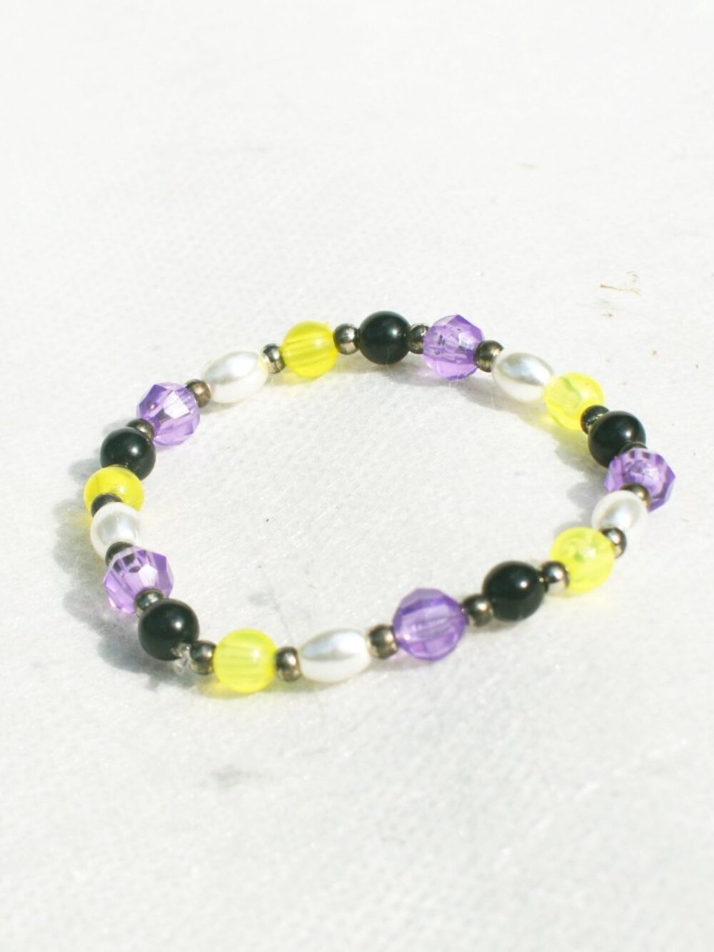 Handmade Beaded Nonbinary Pride Bracelet